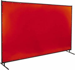 Steiner - 6' Wide x 10' High, 40mm Thickness, Transparent Vinyl Portable Welding Screen - Orange - Exact Tool & Supply