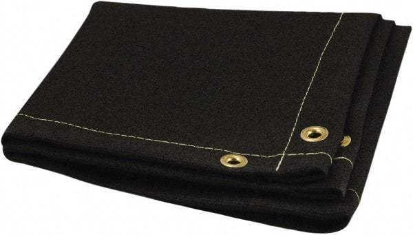 Steiner - 10' High x 10' Wide x 0.05" Thick Acrylic Coated Fiberglass Welding Blanket - Black, Grommet - Exact Tool & Supply