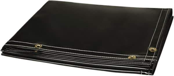 Steiner - 8' High x 6' Wide x 14mm Thick Transparent Vinyl Welding Curtain - Black, Grommet - Exact Tool & Supply