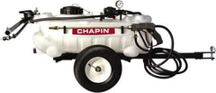 Chapin - 15 Gal Tow Behind Sprayer - Polyethylene Tank, 15' Reinforced Hose with Brass Wand - Exact Tool & Supply