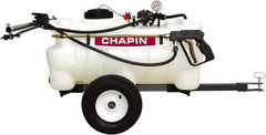 Chapin - 25 Gal Tow Behind Sprayer - Polyethylene Tank, 15' Reinforced Hose with Brass Wand - Exact Tool & Supply