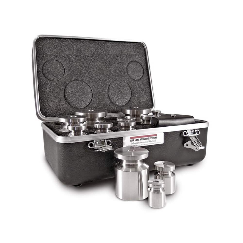 Rice Lake Weighing Systems - Scale Scoops, Scale Calibration Masses & Scale Accessories; Type: Calibration Weight ; For Use With: All Weighing Equipment ; Additional Information: Weight Set, 5Kg-1mg, Satin SST,11.11111Kg kit; Optional Certificate Availab - Exact Tool & Supply