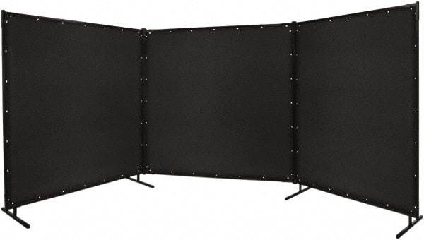 Steiner - 6' Wide x 6' High, Vinyl Laminated Polyester Portable Welding Screen - Black - Exact Tool & Supply
