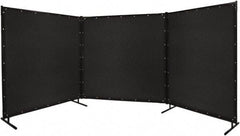 Steiner - 8' Wide x 8' High, Vinyl Laminated Polyester Portable Welding Screen - Black - Exact Tool & Supply