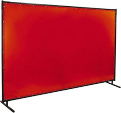 Steiner - 6' Wide x 10' High, 40mm Thickness, Transparent Vinyl Portable Welding Screen - Orange - Exact Tool & Supply