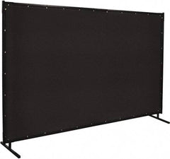 Steiner - 6' Wide x 10' High, Vinyl Laminated Polyester Portable Welding Screen - Black - Exact Tool & Supply