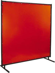 Steiner - 8' Wide x 8' High, 14mm Thickness, Transparent Vinyl Portable Welding Screen - Orange - Exact Tool & Supply