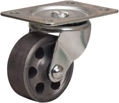 Hamilton - 2-1/2" Diam x 1" Wide x 3-1/4" OAH Top Plate Mount Swivel Caster - Cast Iron, 200 Lb Capacity, Plain Bore Bearing, 2-1/4 x 4-1/2" Plate - Exact Tool & Supply