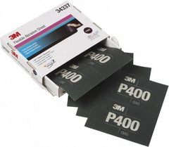 3M - 400 Grit, Aluminum Oxide TriangleSanding Sheet - 6-13/16" Long x 5-1/2" Wide, Extra Fine Grade, Weighted Paper Backing - Exact Tool & Supply