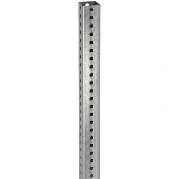 TAPCO - 10' High, Galvanized Traffic Sign Post - Steel, 7/16" Hole Diam, Silver - Exact Tool & Supply