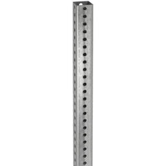 TAPCO - 10' High, Galvanized Traffic Sign Post - Steel, 7/16" Hole Diam, Silver - Exact Tool & Supply