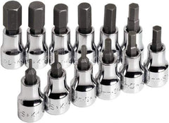 SK - 12 Piece 3/8" Drive Metric Hex Bit Socket Set - 2 to 12mm Hex - Exact Tool & Supply