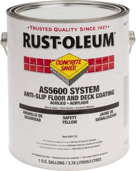 Rust-Oleum - 1 Gal Safety Yellow Gloss Finish Antislip Coating - 60 to 70 Sq Ft per Gal, Interior/Exterior - Exact Tool & Supply