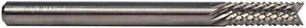 M.A. Ford - 3/16" Diam, 5/8" LOC, Fishtail Point End, Solid Carbide Diamond Pattern Router Bit - 2" OAL, 3/16" Shank Diam - Exact Tool & Supply