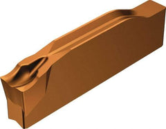 Sandvik Coromant - N123G1-...G CM 1145 Grade, 0.1181" Cutting Width, Carbide Cutoff Insert - 0° Neutral Lead Angle, 0.0079" Cnr Rad, Oxide Coated - Exact Tool & Supply