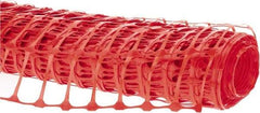 PRO-SAFE - 100' Long x 4' High, Orange Reusable Safety Fence - 1-15/32" x 1-15/32" Mesh - Exact Tool & Supply