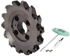 Kennametal - 10" Cut Diam, 2-1/2" Arbor Hole, 8mm Max Depth of Cut, 45° Indexable Chamfer & Angle Face Mill - 14 Inserts, HNPJ 1307... Insert, Right Hand Cut, 14 Flutes, Through Coolant, Series Dodeka Max - Exact Tool & Supply