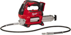 Milwaukee Tool - 10,000 Max psi, Flexible Battery-Operated Grease Gun - 14 oz Capacity, 31 Strokes per oz, Includes Grease Gun, Gauge Hose Assembly & Coupler - Exact Tool & Supply