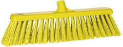Vikan - 19" Heavy Duty Synthetic Push Broom - 2" Bristle Length, Plastic Block, European Threaded Handle Connection - Exact Tool & Supply