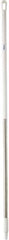 Vikan - 60 x 1-1/4" Stainless Steel Squeegee Handle - European Threaded Connection, White - Exact Tool & Supply