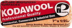 Premier Paint Roller - 1/2" Nap, 7" Wide Paint Roller Cover - Semi-Rough Texture, Polyester & Wool - Exact Tool & Supply