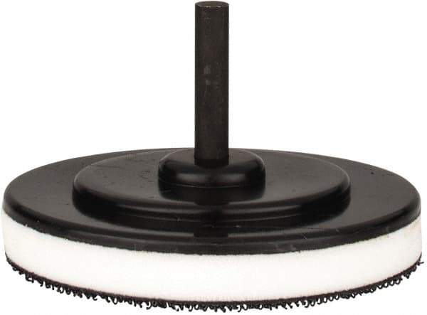 Tru-Maxx - 3" Diam Hook & Loop Disc Backing Pad - 1/4" Shank Diam, Medium Density, 15,500 RPM - Exact Tool & Supply