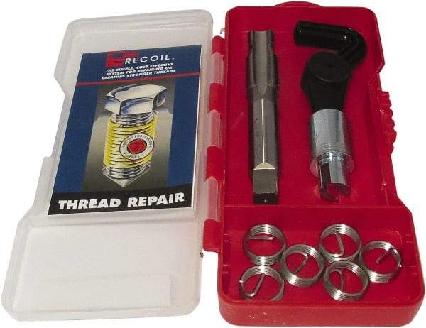 Recoil - 10 Inserts, M10x1.00 - M10x1.00 Internal Thread, M10x1.00, Stainless Steel, Thread Repair Kit - Includes Installation Tool and Tap - Exact Tool & Supply