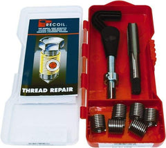 Recoil - 10 Inserts, 1/4-18 - 1/4-18 Internal Thread, 1/4-18, Stainless Steel, Thread Repair Kit - Includes Installation Tool and Tap - Exact Tool & Supply