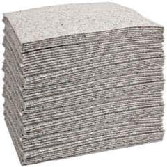 Brady SPC Sorbents - 32 Gal Capacity per Package, Universal Pad - 19" Long x 15" Wide, Gray, Cellulose - Exact Tool & Supply