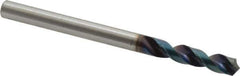 OSG - 4mm 130° Spiral Flute Vanadium High Speed Steel Screw Machine Drill Bit - WD1 Finish, Right Hand Cut, 22mm Flute Length, 54mm OAL, Faceted Point, Straight Shank - Exact Tool & Supply