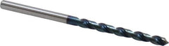 OSG - 5/32" 130° Vanadium High Speed Steel Jobber Drill - WD1 Finish, Right Hand Cut, Spiral Flute, Straight Shank, 75mm OAL, Faceted Point - Exact Tool & Supply