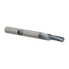 Emuge - 1/4-28 UNF, 0.203" Cutting Diam, 3 Flute, Solid Carbide Helical Flute Thread Mill - Internal Thread, 0.517" LOC, 2-1/2" OAL, 1/4" Shank Diam - Exact Tool & Supply