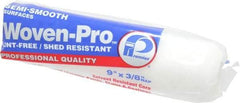 Premier Paint Roller - 3/8" Nap, 9" Wide Paint Woven-Pro Roller Cover - Semi-Smooth Texture, Woven - Exact Tool & Supply