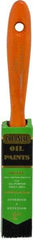 Premier Paint Roller - 1" Flat Hog Varnish Brush - 2-1/4" Bristle Length, 6-1/4" Wood Handle - Exact Tool & Supply