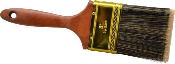 Premier Paint Roller - 3" Flat Synthetic Varnish Brush - 3" Bristle Length, 6-3/4" Wood Handle - Exact Tool & Supply