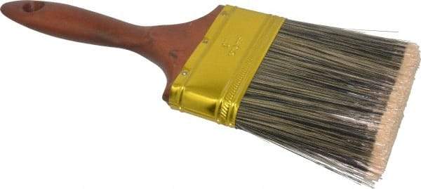 Premier Paint Roller - 4" Flat Synthetic Varnish Brush - 3-1/2" Bristle Length, 6" Wood Handle - Exact Tool & Supply