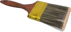 Premier Paint Roller - 4" Flat Synthetic Varnish Brush - 3-1/2" Bristle Length, 6" Wood Handle - Exact Tool & Supply