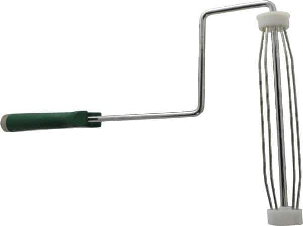 Premier Paint Roller - 9" Wide x 9" Long Heavy-Duty Frame w/Extra Long Handle - Metal Frame, Plastic Handle - Exact Tool & Supply