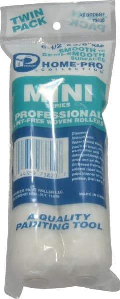 Premier Paint Roller - 3/8" Nap, Mini Paint Roller - 6-1/2" Wide, Includes Roller Cover - Exact Tool & Supply
