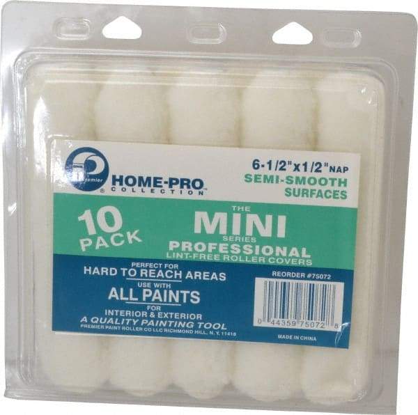 Premier Paint Roller - 1/2" Nap, Mini Paint Roller - 6-1/2" Wide, Includes Roller Cover - Exact Tool & Supply