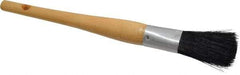 Premier Paint Roller - 3/4" Oval Hog Sash Brush - 2-1/2" Bristle Length, 8" Wood Handle - Exact Tool & Supply