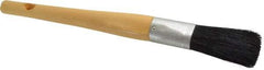Premier Paint Roller - 1" Oval Hog Sash Brush - 2-3/4" Bristle Length, 8" Wood Handle - Exact Tool & Supply
