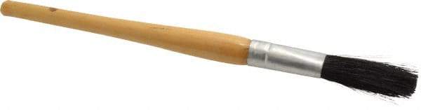 Premier Paint Roller - 1/4" Oval Hog Sash Brush - 1-3/4" Bristle Length, 5" Wood Handle - Exact Tool & Supply