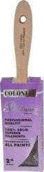 Premier Paint Roller - 2" Flat Synthetic Varnish Brush - 2-3/4" Bristle Length, 7-1/2" Wood Handle - Exact Tool & Supply