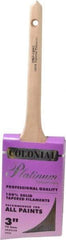 Premier Paint Roller - 3" Angled Synthetic Sash Brush - 3-1/4" Bristle Length, 9" Wood Rattail Handle - Exact Tool & Supply