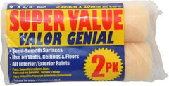 Premier Paint Roller - 3/8" Nap, 9" Wide Paint General Purpose Roller Cover - Semi-Smooth Texture, Polyester - Exact Tool & Supply