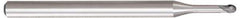OSG - 3.5mm Diam, 2.8mm LOC, 2 Flute Solid Carbide Ball End Mill - WXL Finish, Single End, 90mm OAL, 6mm Shank Diam, Spiral Flute - Exact Tool & Supply
