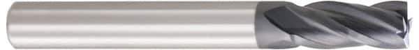 OSG - 1/2", 1" LOC, 1/2" Shank Diam, 3" OAL, 4 Flute, Solid Carbide Square End Mill - Single End, WXL Finish, Spiral Flute, 30° Helix, Centercutting, Right Hand Cut, Right Hand Flute, Series 3604 - Exact Tool & Supply