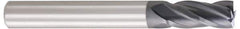 OSG - 1/2", 1" LOC, 1/2" Shank Diam, 3" OAL, 4 Flute, Solid Carbide Square End Mill - Single End, WXL Finish, Spiral Flute, 30° Helix, Centercutting, Right Hand Cut, Right Hand Flute, Series 3604 - Exact Tool & Supply