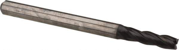OSG - 7/64", 3/8" LOC, 1/8" Shank Diam, 1-1/2" OAL, 4 Flute, Solid Carbide Square End Mill - Single End, WXL Finish, Spiral Flute, 30° Helix, Centercutting, Right Hand Cut, Right Hand Flute, Series 3604 - Exact Tool & Supply